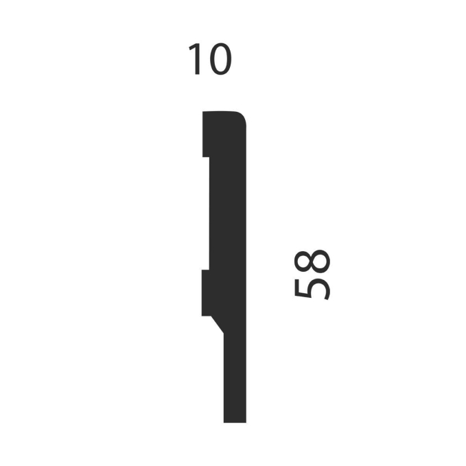 Плинтус Cosca Decor AP71 под покраску, 58x10x2400 мм, МДФ