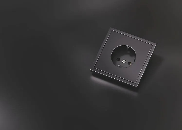 Накладка для розетки с заземлением, S70 Metal (антрацит), Voltum, VLSM000612 Накладка для розетки с заземлением, S70 Metal (антрацит), Voltum, VLSM000612