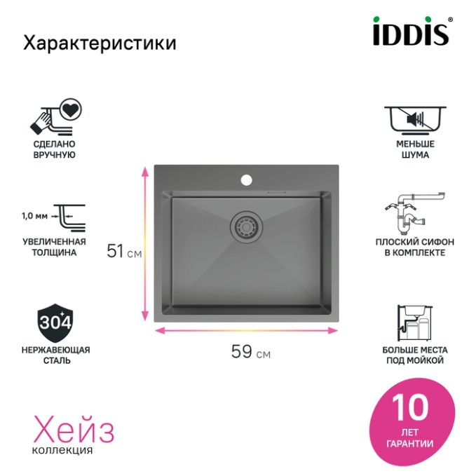Мойка Iddis Haze HAZ59GMi77 Мойка Iddis Haze HAZ59GMi77