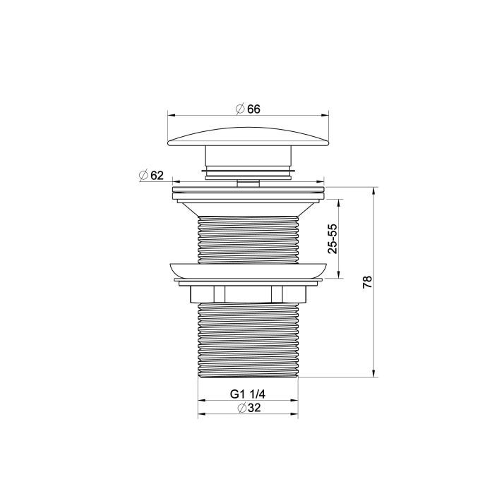 Донный клапан для раковины Wonzon & Woghand WW-88SS02-CR хром глянцевый Донный клапан для раковины Wonzon & Woghand WW-88SS02-CR хром глянцевый