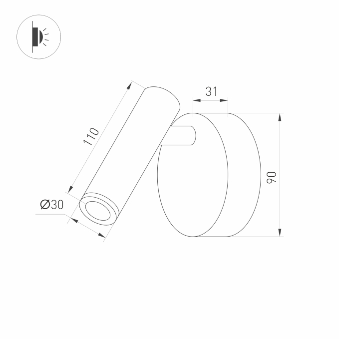 Светильник SP-BED-NB-R90-3W Warm3000 (WH, 20 deg, 230V), Arlight, 034060 Светильник SP-BED-NB-R90-3W Warm3000 (WH, 20 deg, 230V), Arlight, 034060
