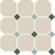 Керамогранит Top Cer Octagon New 4416 Oct18+13-B White 16 Green 18 + Turquoise 13 Dots 30x30, OCT16 DOT18/13-B