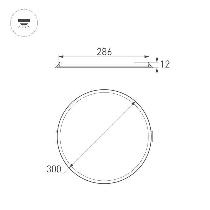 Светильник DL-EDGE-R300-24W Day4000 (WH, 115 deg, 230V), Arlight, 034725
