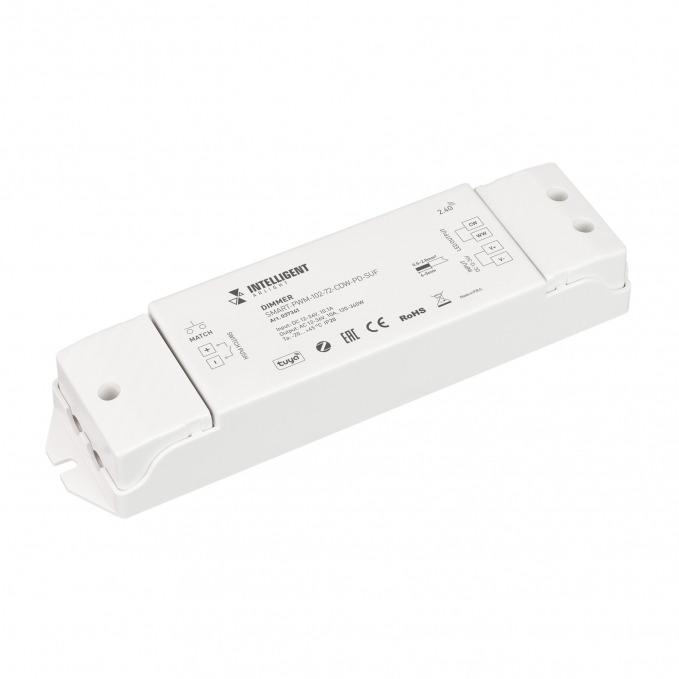 INTELLIGENT ARLIGHT Диммер SMART-PWM-102-72-CDW-PD-SUF (12-36V, 2x5A, ZB, 2.4G), Arlight, 037341, изображение 1 INTELLIGENT ARLIGHT Диммер SMART-PWM-102-72-CDW-PD-SUF (12-36V, 2x5A, ZB, 2.4G), Arlight, 037341, изображение 1
