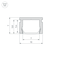 Профиль PIK-1007-2000 ANOD, Arlight, 023856