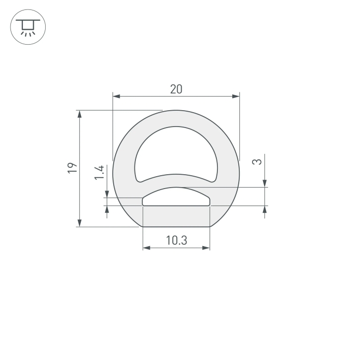 Силиконовый профиль WPH-FLEX-D20-TOP-S10-50m WHITE, Arlight, 040833, изображение 2 Силиконовый профиль WPH-FLEX-D20-TOP-S10-50m WHITE, Arlight, 040833, изображение 2
