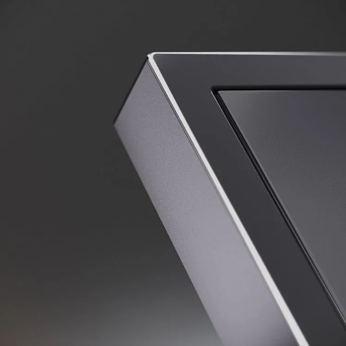 Накладка для розетки с заземлением и защитными шторками, S70 Metal (антрацит), Voltum, VLSM000712