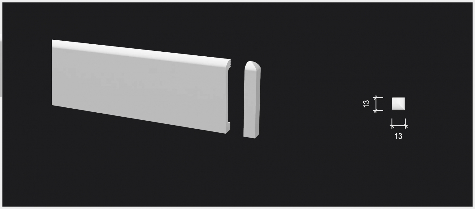 Комплектующий элемент Decor-Dizayn DD706/U5 для плинтуса - конверт в стену вправо Комплектующий элемент Decor-Dizayn DD706/U5 для плинтуса - конверт в стену вправо