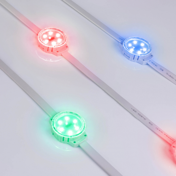 Модуль управляемый SOLEX-DMX-3535-6-24V RGB 120deg (D40x16mm, 1.5W, IP67), Arlight, 028882, изображение 1 Модуль управляемый SOLEX-DMX-3535-6-24V RGB 120deg (D40x16mm, 1.5W, IP67), Arlight, 028882, изображение 1