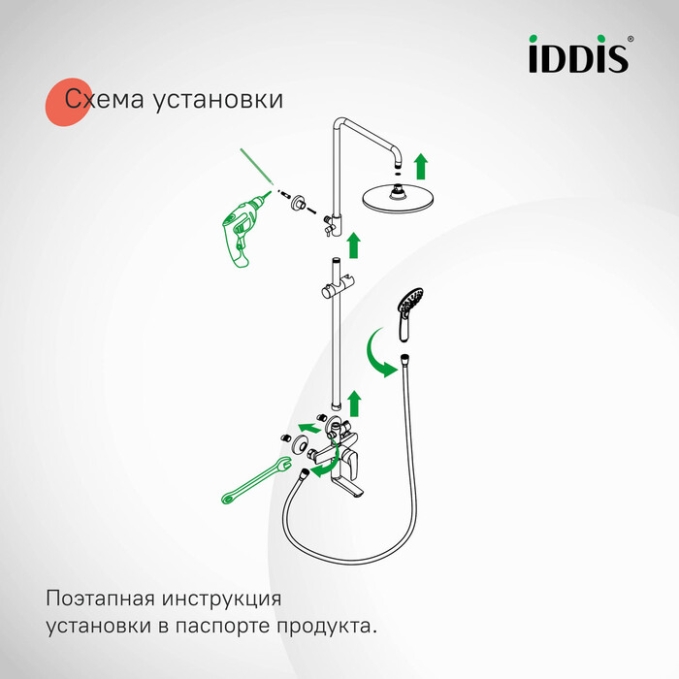 Душевая система Iddis Ray RAYSB3Fi06 Душевая система Iddis Ray RAYSB3Fi06
