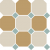 Керамогранит Top Cer Octagon New 4416+03 Oct13-B White 16 Yellow 03 Turquoise 13 Dots 30x30, OCT16/03 DOT13-B