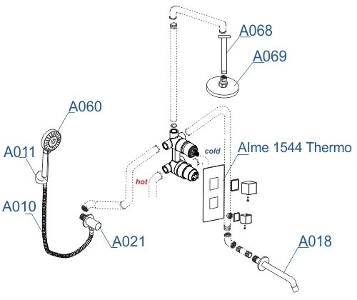 Душевая система WasserKRAFT  A171568 T