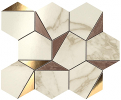 Мозаика Atlas Concorde Marvel Edge Gold Hex Brown-Calacatta 25.1x29, 9EHB