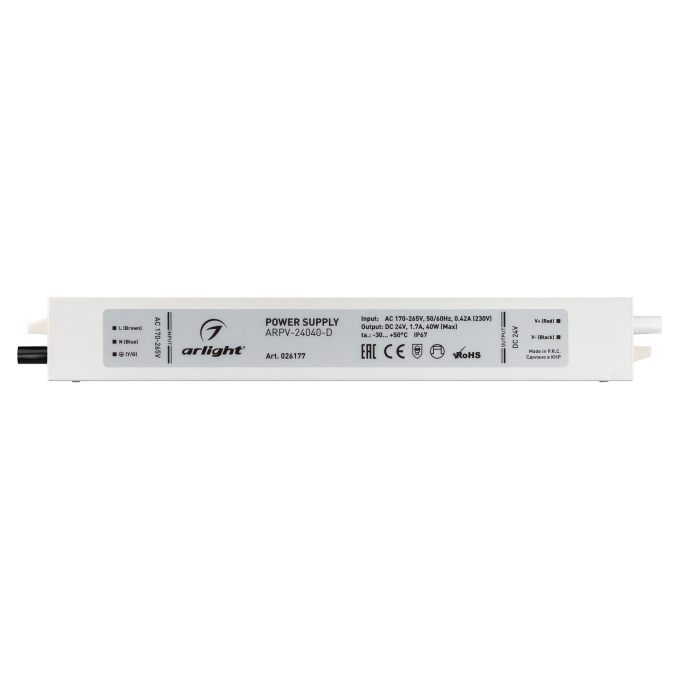 Блок питания ARPV-24040-D (24V, 1.7A, 40W), Arlight, 026177, изображение 4 Блок питания ARPV-24040-D (24V, 1.7A, 40W), Arlight, 026177, изображение 4