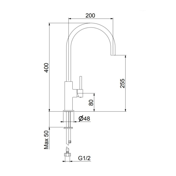 Смеситель для кухонной мойки Webert Oblique OB920302560 черный матовый Смеситель для кухонной мойки Webert Oblique OB920302560 черный матовый