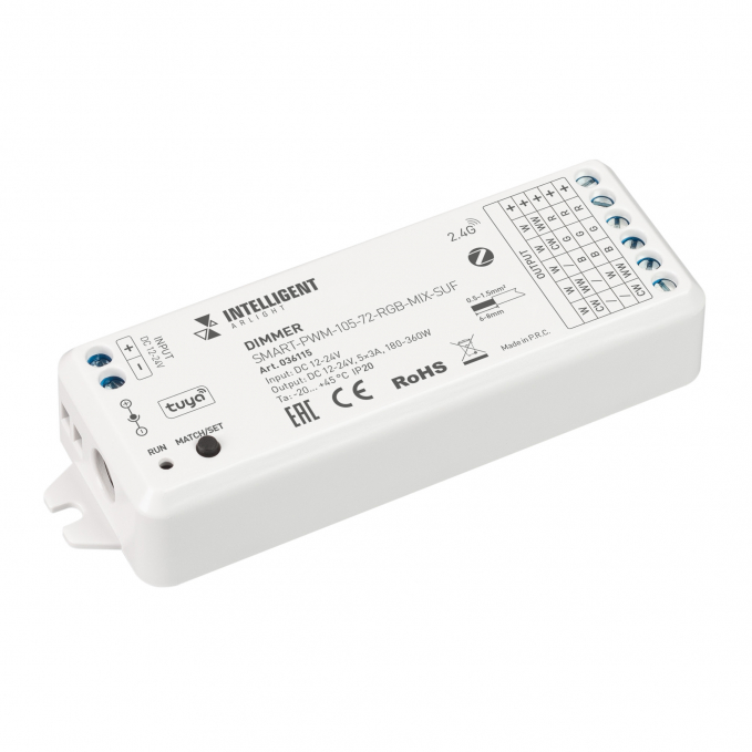 INTELLIGENT ARLIGHT Диммер SMART-PWM-105-72-RGB-MIX-SUF (12-24V, 5x3A, ZB, 2.4G), Arlight, 036115, изображение 1 INTELLIGENT ARLIGHT Диммер SMART-PWM-105-72-RGB-MIX-SUF (12-24V, 5x3A, ZB, 2.4G), Arlight, 036115, изображение 1