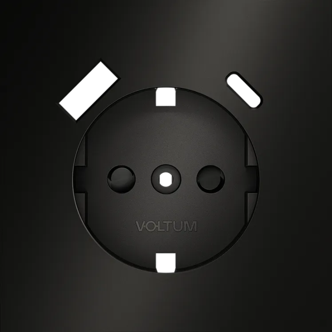 Накладка для розетки с заземлением и защитными шторками, с USB A+C, S70 Metal (антрацит), Voltum, VLSM001012 Накладка для розетки с заземлением и защитными шторками, с USB A+C, S70 Metal (антрацит), Voltum, VLSM001012