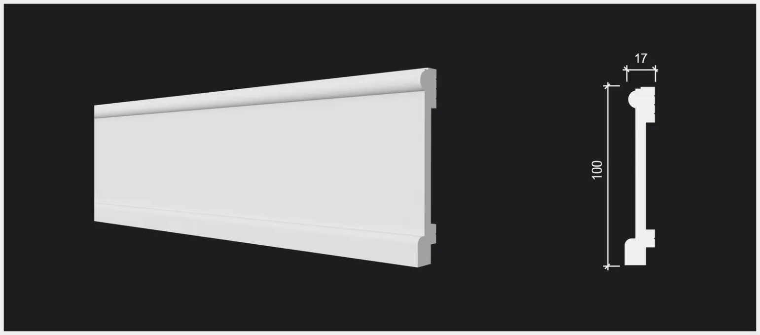 Плинтус Decor-Dizayn DD712, 100x17x2000 мм Плинтус Decor-Dizayn DD712, 100x17x2000 мм