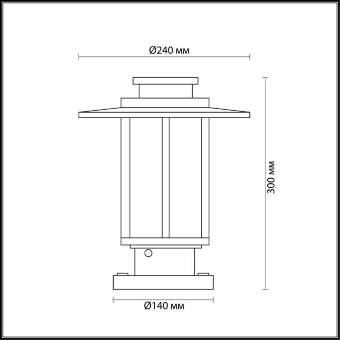 Уличный светильник на столб IP54 E27 18W 220V MITO NATURE ODL18 697 ODEON LIGHT 4047/1B, схема товара