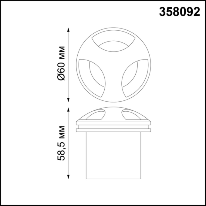 Подсветка лестницы IP65 LED 4000K 3W 220V SCALA STREET NT19 770 NOVOTECH 358092, схема товара