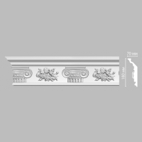 Карниз, плинтус потолочный с рисунком Decomaster DT-9830, 62x180x2400 мм