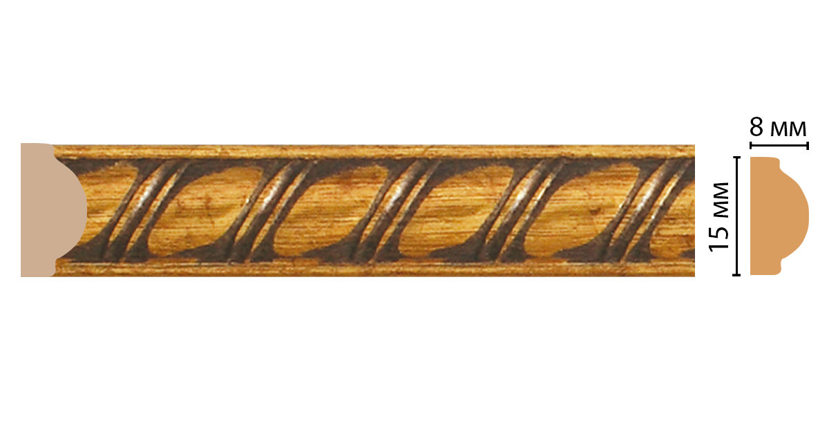 Молдинг Decomaster 130D-176 ДМ, 15x8x2400 мм Молдинг Decomaster 130D-176 ДМ, 15x8x2400 мм