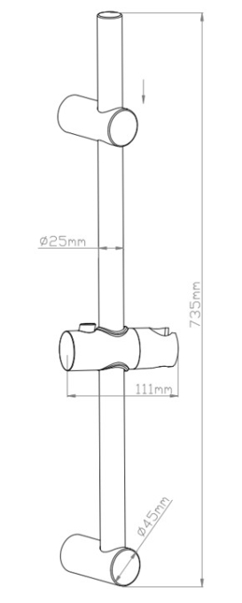Душевая штанга Esko SR733 хром Душевая штанга Esko SR733 хром