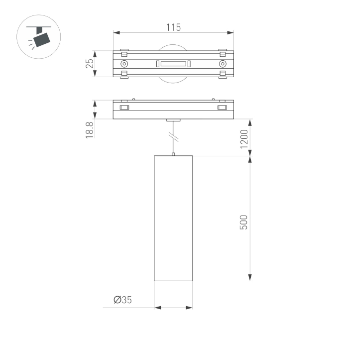 Светильник MAG-VIBE-SPOT-HANG-R35-10W Day4000-MIX (WH, 24 deg, 48V, DALI), Arlight, 045017, изображение 2 Светильник MAG-VIBE-SPOT-HANG-R35-10W Day4000-MIX (WH, 24 deg, 48V, DALI), Arlight, 045017, изображение 2