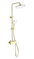Душевая стойка со смесителем Wonzon & Woghand Muse Corno WW-B3110-BG золото брашированная с термостатом Душевая стойка со смесителем Wonzon & Woghand Muse Corno WW-B3110-BG золото брашированная с термостатом