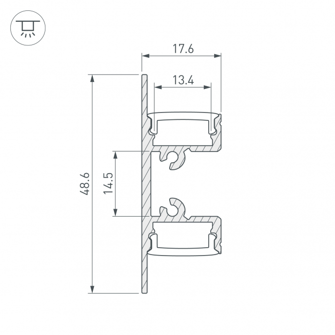 Профиль ARH-WALL-1849-DUAL-2000 ANOD, Arlight, 036339, изображение 4