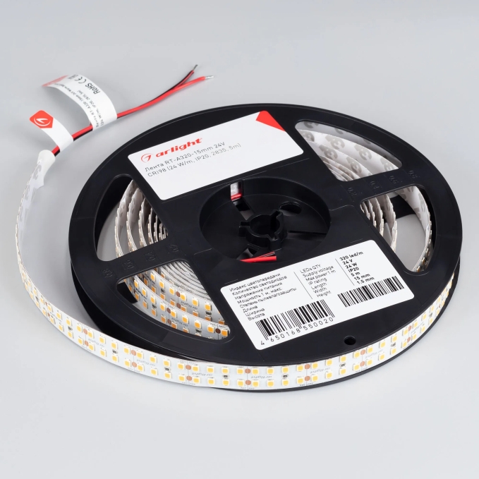 Светодиодная лента RT-A320-15mm 24V Warm2700 (24 W/m, IP20, 2835, 5m), Arlight, 032605(2), изображение 2 Светодиодная лента RT-A320-15mm 24V Warm2700 (24 W/m, IP20, 2835, 5m), Arlight, 032605(2), изображение 2