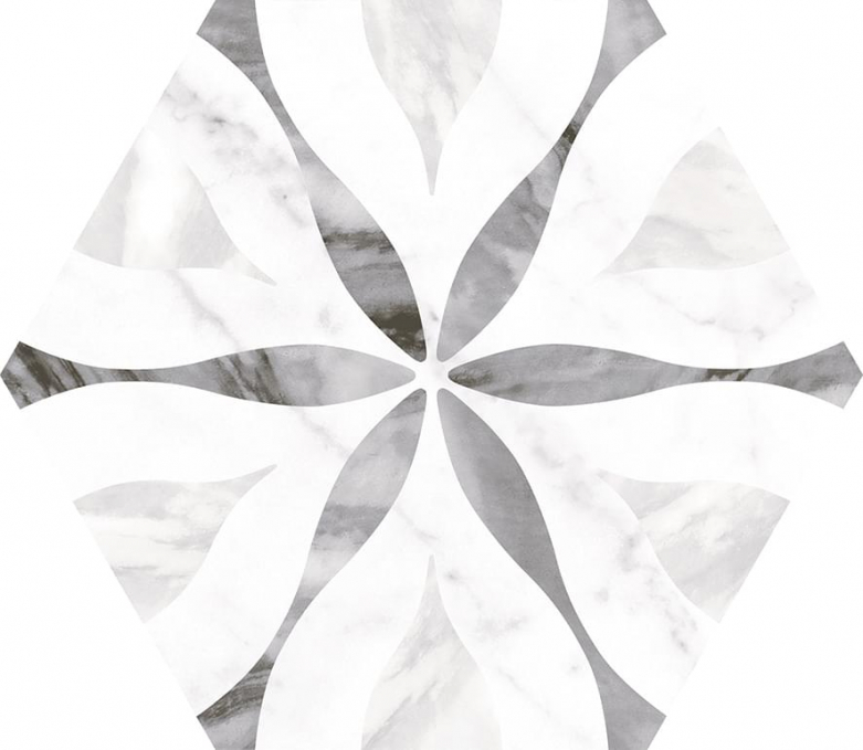 Керамогранит Equipe Bardiglio Hexagon Flower 17.5x20, 23772 Керамогранит Equipe Bardiglio Hexagon Flower 17.5x20, 23772