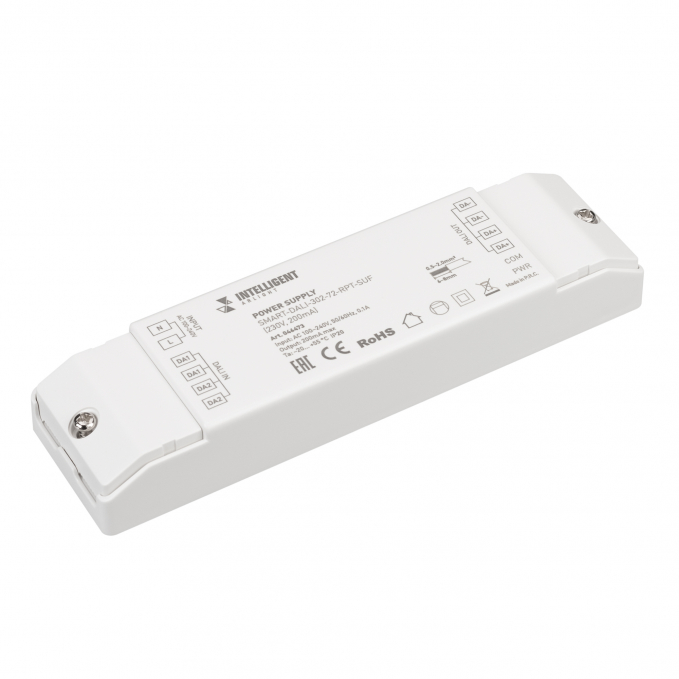 INTELLIGENT ARLIGHT Блок питания шины SMART-DALI-302-72-RPT-SUF (230V, 200mA), Arlight, 046473, изображение 1 INTELLIGENT ARLIGHT Блок питания шины SMART-DALI-302-72-RPT-SUF (230V, 200mA), Arlight, 046473, изображение 1