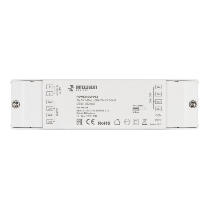 INTELLIGENT ARLIGHT Блок питания шины SMART-DALI-302-72-RPT-SUF (230V, 200mA), Arlight, 046473, изображение 2 INTELLIGENT ARLIGHT Блок питания шины SMART-DALI-302-72-RPT-SUF (230V, 200mA), Arlight, 046473, изображение 2