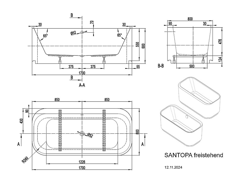 Ванна акриловая Vagnerplast Santopa 170x80 VPBV178STP7X-96 Ванна акриловая Vagnerplast Santopa 170x80 VPBV178STP7X-96