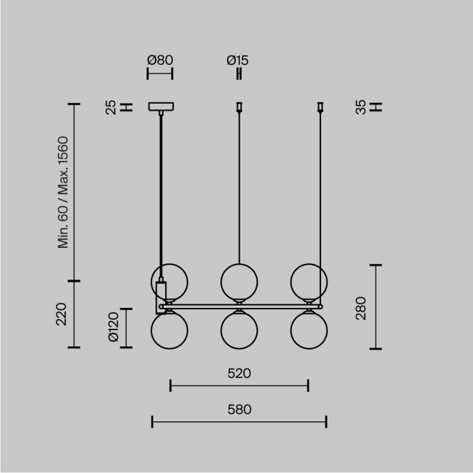 Подвесной светильник Круг / Ring G9х4, MOD013PL-04BS1, изображение 9