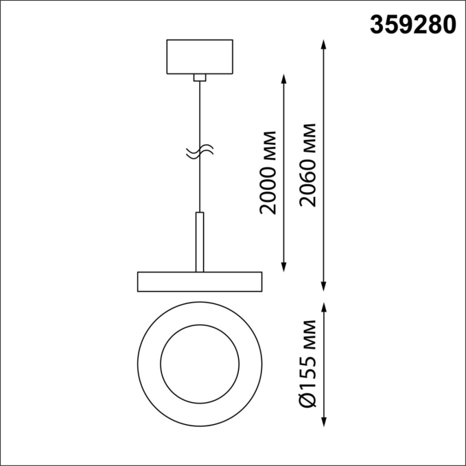 Светильник накладной светодиодный IP20 LED 18W 85-265V 1350Лм 3000К MIRROR OVER NT23 280 NOVOTECH 359280, схема товара Светильник накладной светодиодный IP20 LED 18W 85-265V 1350Лм 3000К MIRROR OVER NT23 280 NOVOTECH 359280, схема товара
