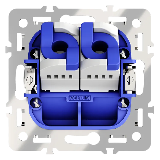 Механизм розетки компьютерной двойной RJ45+RJ45 кат.6, S70, Voltum, VLS0602M Механизм розетки компьютерной двойной RJ45+RJ45 кат.6, S70, Voltum, VLS0602M