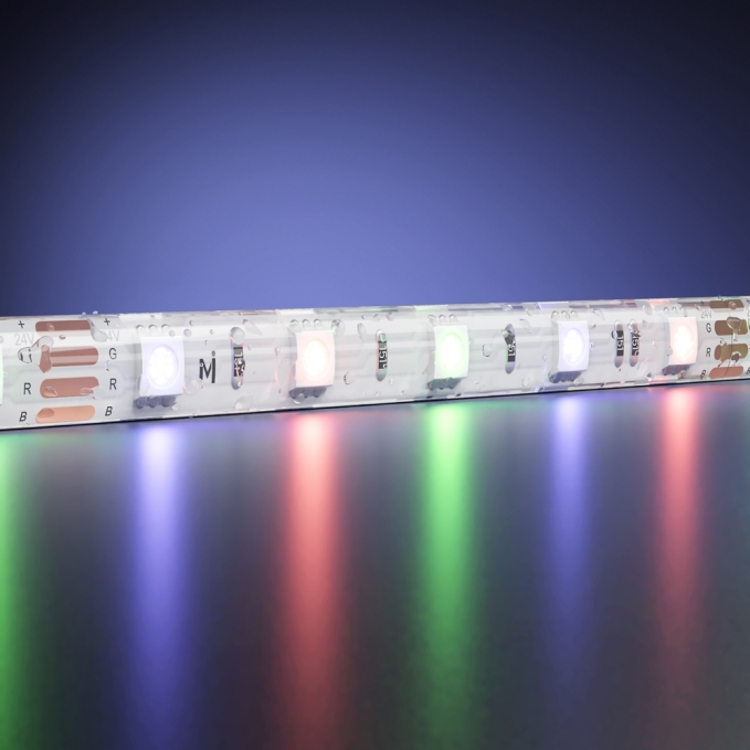 Светодиодная лента Ультра 24В 5050 14,4Вт/м Цветная (RGB) 5м IP 65 201140, 201140, изображение 1 Светодиодная лента Ультра 24В 5050 14,4Вт/м Цветная (RGB) 5м IP 65 201140, 201140, изображение 1