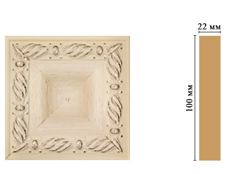 Вставка цветная Decomaster D207-13, 100x100x22 мм Вставка цветная Decomaster D207-13, 100x100x22 мм