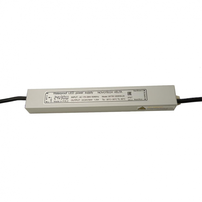 Блок питания влагозащищенный IP67 30W 1.25A вход. напряжение 170-264V выход 24V (от 1 до 5 св-в линий) INGRO, WALD и CAN VELTA ODL25 657 NOVOTECH 357781, изображение 1 Блок питания влагозащищенный IP67 30W 1.25A вход. напряжение 170-264V выход 24V (от 1 до 5 св-в линий) INGRO, WALD и CAN VELTA ODL25 657 NOVOTECH 357781, изображение 1