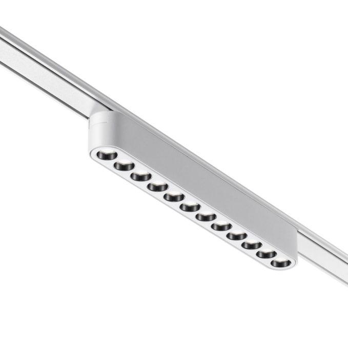 Трековый светильник для низковольтного шинопровода IP20 LED 12W 48V 1140Лм 3000К SMAL SHINO NT23 185 NOVOTECH 359243, фото на белом фоне Трековый светильник для низковольтного шинопровода IP20 LED 12W 48V 1140Лм 3000К SMAL SHINO NT23 185 NOVOTECH 359243, фото на белом фоне