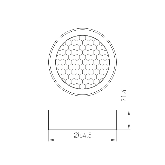 Фильтр сетчатый с посадочным кольцом LGD-HONEYCOMB-RING-R85 (BK), Arlight, 046764, изображение 2 Фильтр сетчатый с посадочным кольцом LGD-HONEYCOMB-RING-R85 (BK), Arlight, 046764, изображение 2