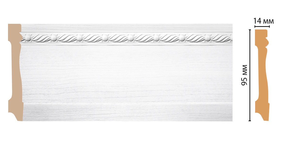 Плинтус напольный Decomaster 195-16, 95x14x2400 мм Плинтус напольный Decomaster 195-16, 95x14x2400 мм