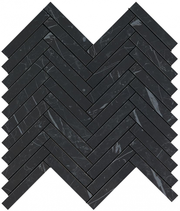 Мозаика Atlas Concorde Marvel Stone Nero Marquina Herringbon 30.5x30, 9SHN Мозаика Atlas Concorde Marvel Stone Nero Marquina Herringbon 30.5x30, 9SHN