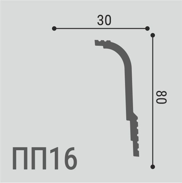 Карниз Де-Багет XPS Polymer ПП 16 80/30 Карниз Де-Багет XPS Polymer ПП 16 80/30