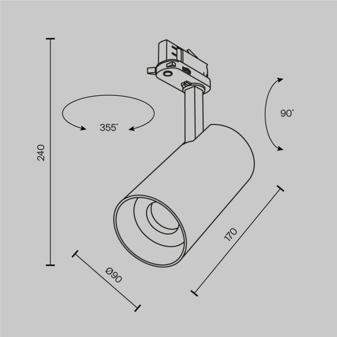 Трековый светильник Базис / Basis Unity 4000K 24Вт 110°, TR000-1-24W4K-W_1, изображение 10 Трековый светильник Базис / Basis Unity 4000K 24Вт 110°, TR000-1-24W4K-W_1, изображение 10