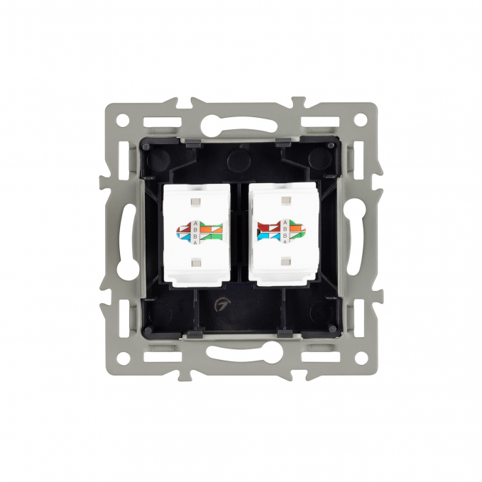 Механизм компьютерной розетки двойной SCT-MPC2-PL-BK (RJ-45, CAT6), Arlight, 045337, изображение 2 Механизм компьютерной розетки двойной SCT-MPC2-PL-BK (RJ-45, CAT6), Arlight, 045337, изображение 2