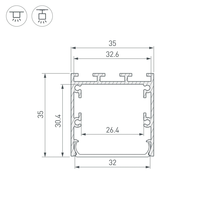 Профиль LINE-M-3535-3000 BLACK, Arlight, 053402, изображение 3 Профиль LINE-M-3535-3000 BLACK, Arlight, 053402, изображение 3