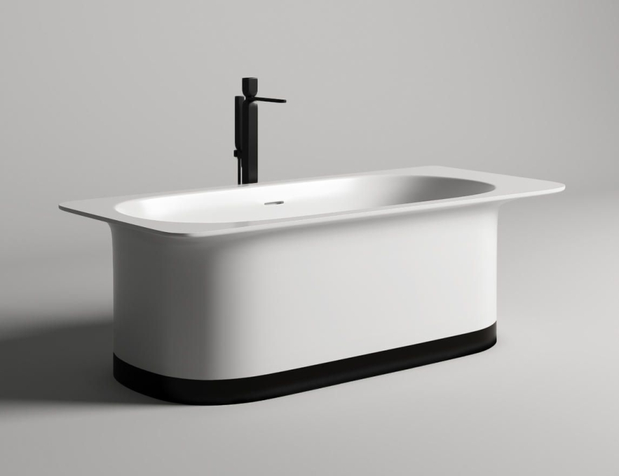 Ванна из искусственного камня Salini Ninfea 180x80 102721M белая матовая отдельно стоящая